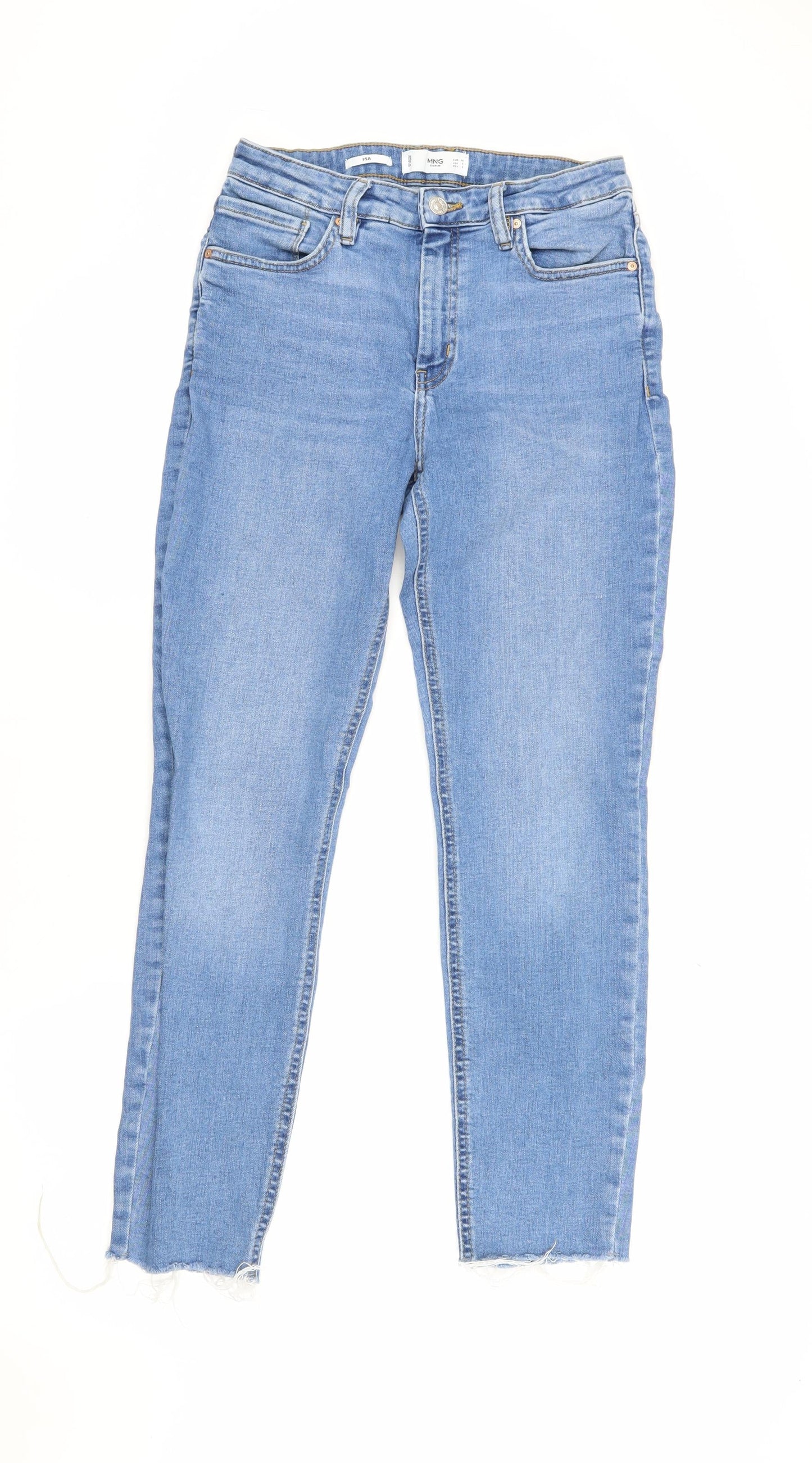 Womens UK Size 10 MNG Regular Fit Skinny Blue Jeans