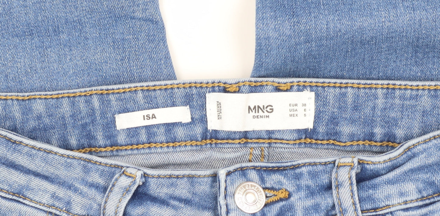 Womens UK Size 10 MNG Regular Fit Skinny Blue Jeans
