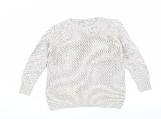 Womens UK Size 12 Marks and Spencer Beige Pullover Jumper