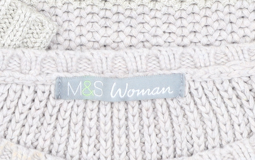 Womens UK Size 12 Marks and Spencer Beige Pullover Jumper