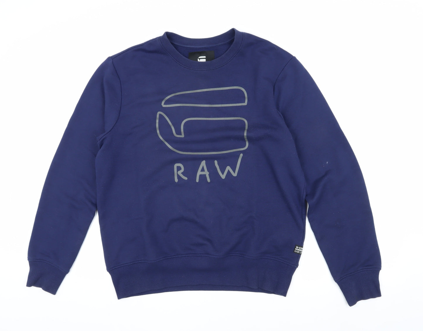 Mens UK Size M G-Star RAW Blue Pullover Sweatshirt