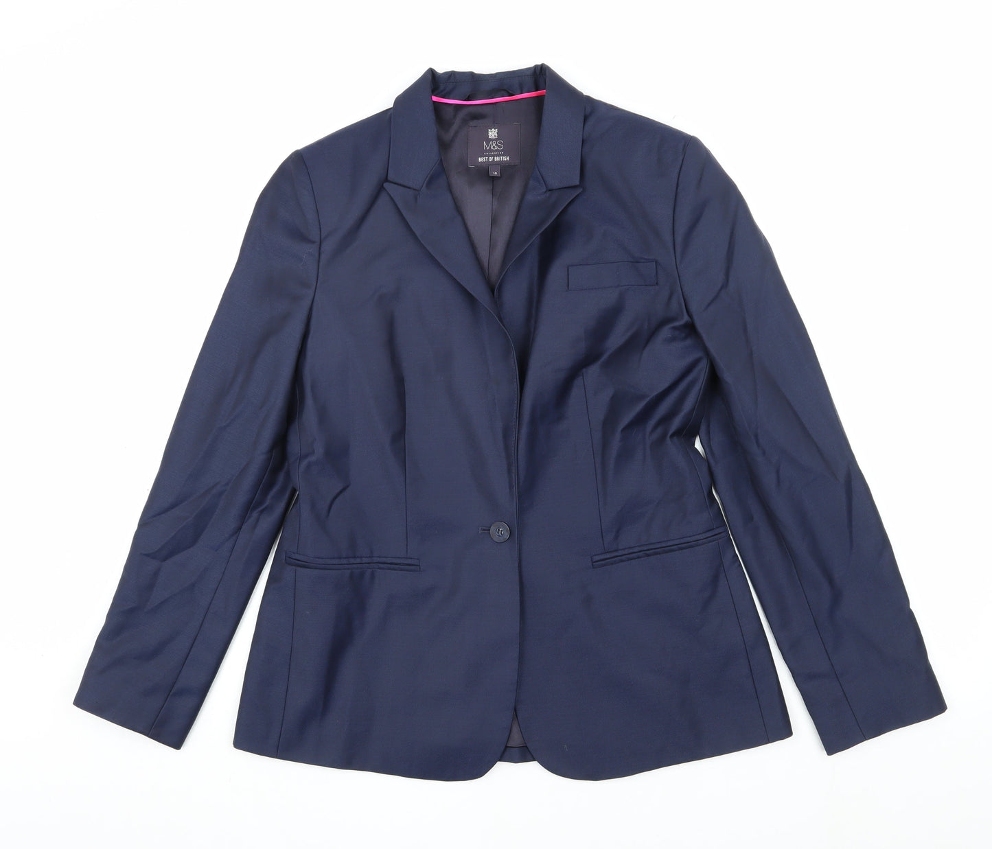 Marks and Spencer Women's Blue Blazer Size 10 Regular