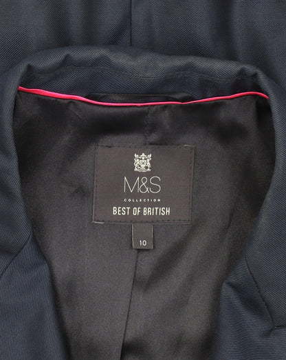 Marks and Spencer Women's Blue Blazer Size 10 Regular