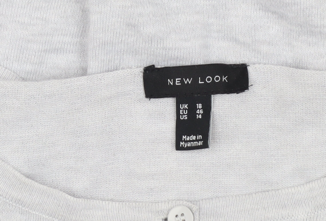 Womens UK Size 18 New Look Grey Cardigan Jumper