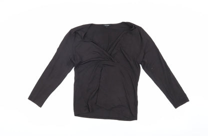 Womens UK Size M Linea Black Wrap Blouse