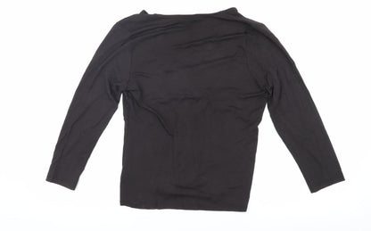 Womens UK Size M Linea Black Wrap Blouse