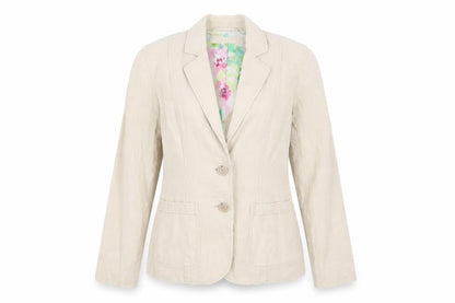 Per Una Women's Beige Blazer, Size 8, Two-Button, Cotton