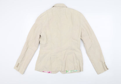 Per Una Women's Beige Blazer, Size 8, Two-Button, Cotton