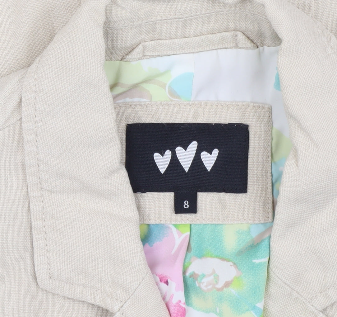 Per Una Women's Beige Blazer, Size 8, Two-Button, Cotton