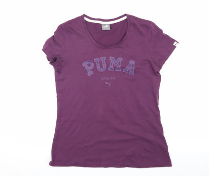 Puma Women's Purple T-Shirt, Size L, Short Sleeve