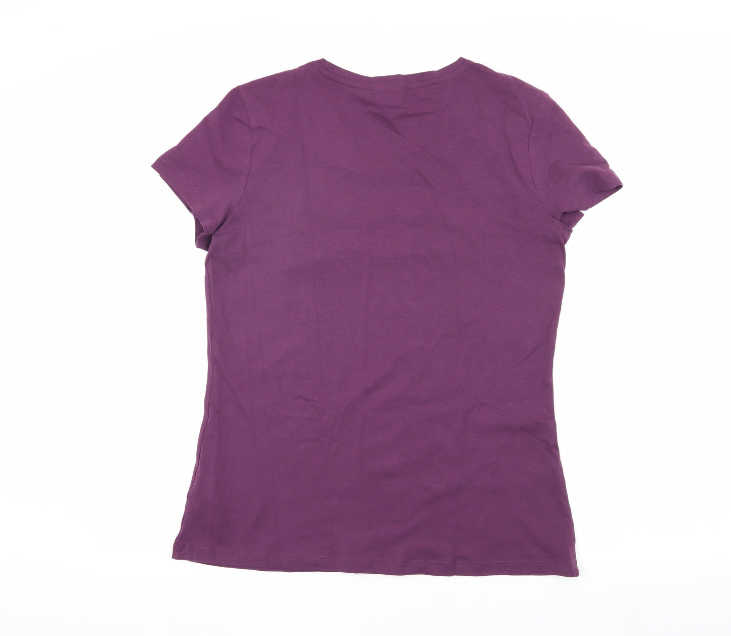 Puma Women's Purple T-Shirt, Size L, Short Sleeve