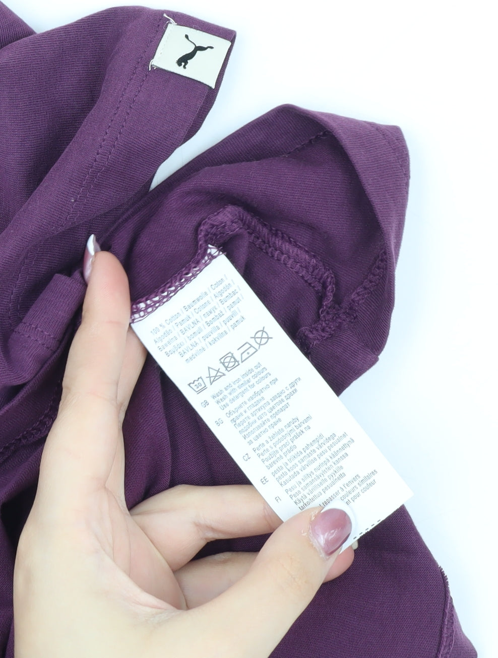 Puma Women's Purple T-Shirt, Size L, Short Sleeve