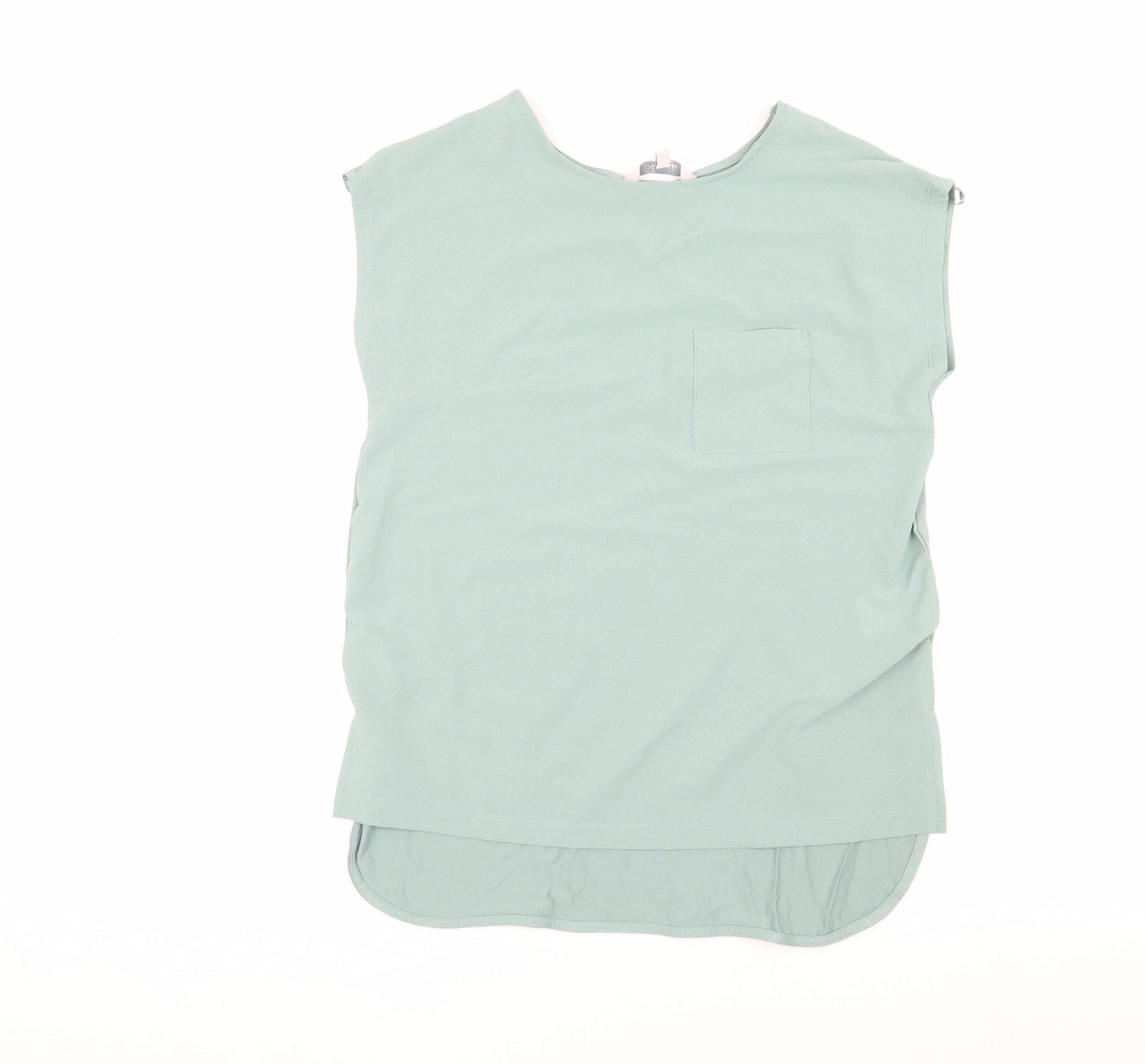 Womens UK Size 8 Peacocks Green Basic Blouse