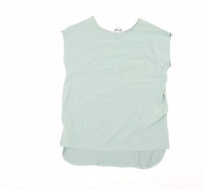 Womens UK Size 8 Peacocks Green Basic Blouse
