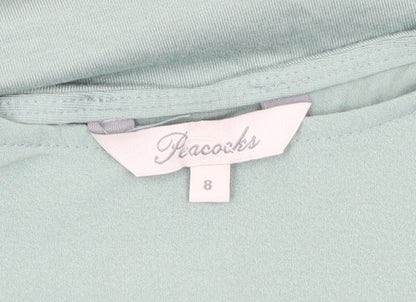 Womens UK Size 8 Peacocks Green Basic Blouse