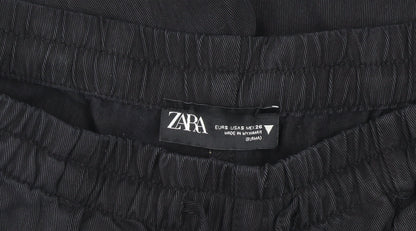 Zara Women's Black Wide-Leg Trousers, Size 26