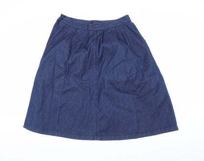 Womens UK Size L Zara A-Line Denim Skirt