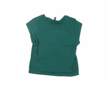 Womens UK Size 2XS H&M Green Basic T-Shirt