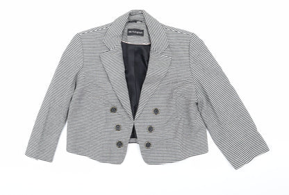 Marks and Spencer Stripe Blazer Women Black Size 16