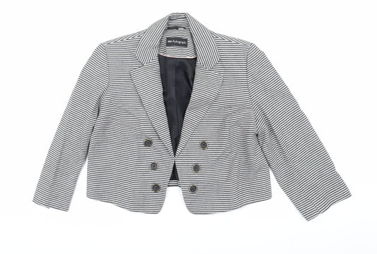 Marks and Spencer Stripe Blazer Women Black Size 16