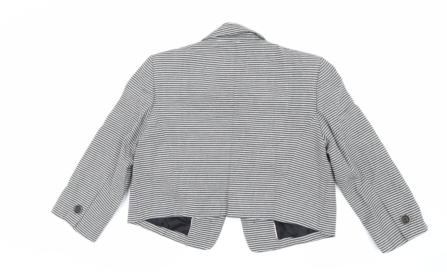 Marks and Spencer Stripe Blazer Women Black Size 16