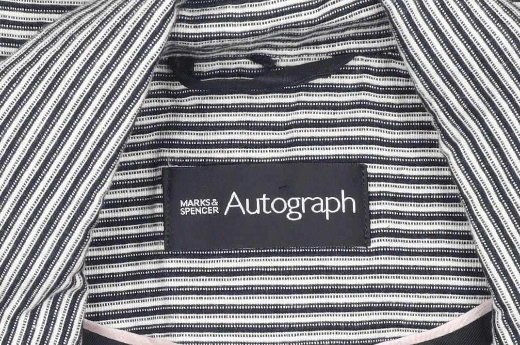 Marks and Spencer Stripe Blazer Women Black Size 16