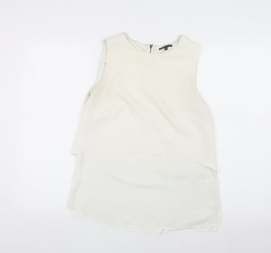 Warehouse Women’s White Blouse, Size 8, Sleeveless