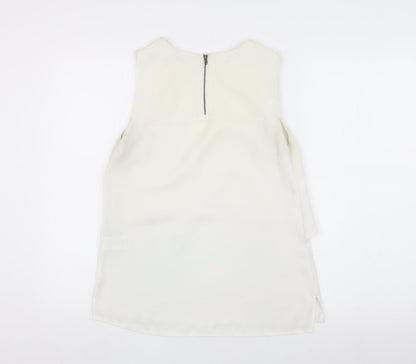 Warehouse Women’s White Blouse, Size 8, Sleeveless