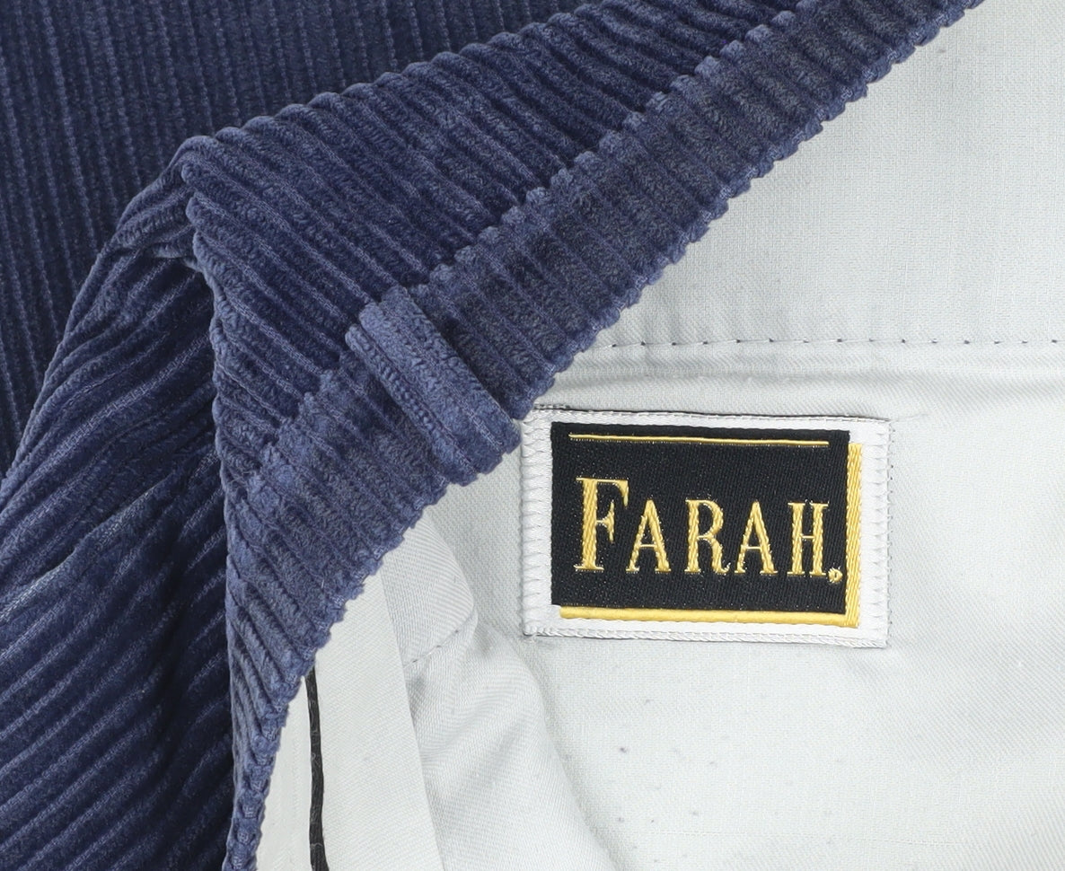 Farah Men's Blue Corduroy Trousers, Size 32