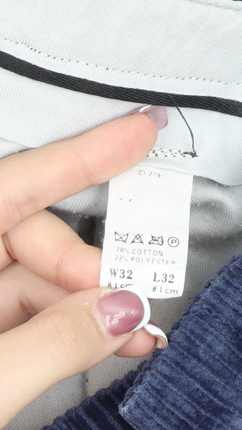 Farah Men's Blue Corduroy Trousers, Size 32