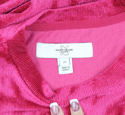 Womens UK Size M River Island Pink Basic T-Shirt