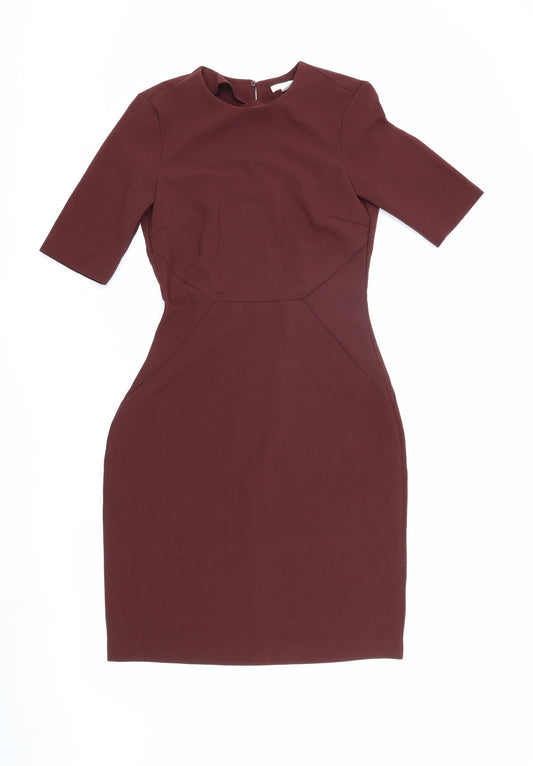 H&M Women's Red Sheath Dress - Size 8