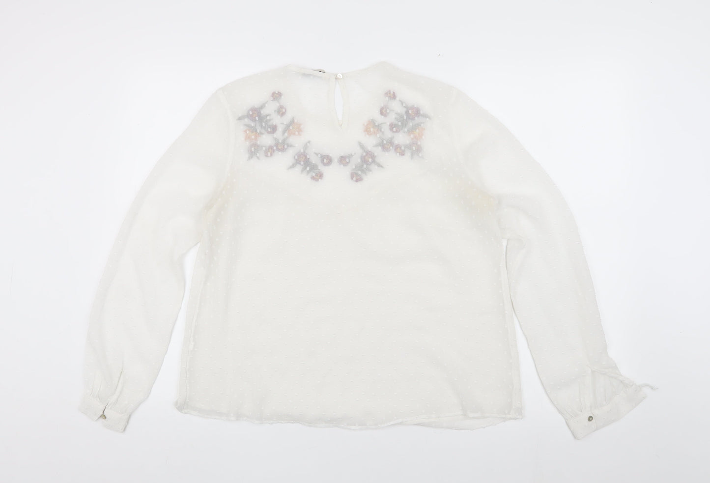Womens UK Size 12 Stradivarius White Basic Blouse