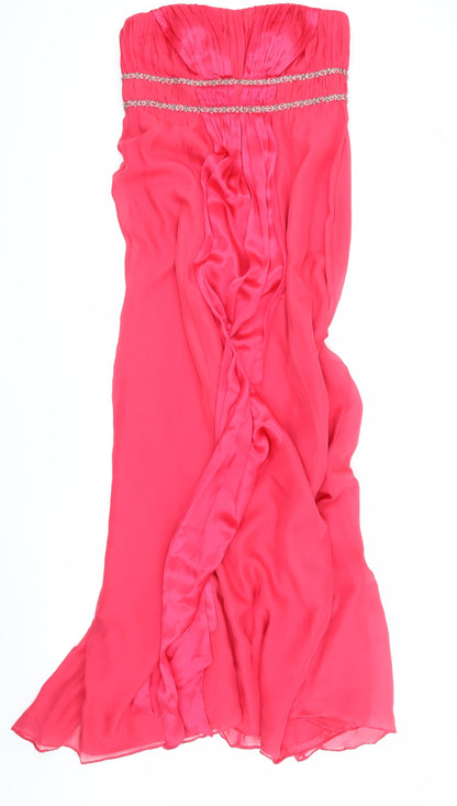 Monsoon Women's Pink Strapless Dress, Size 14