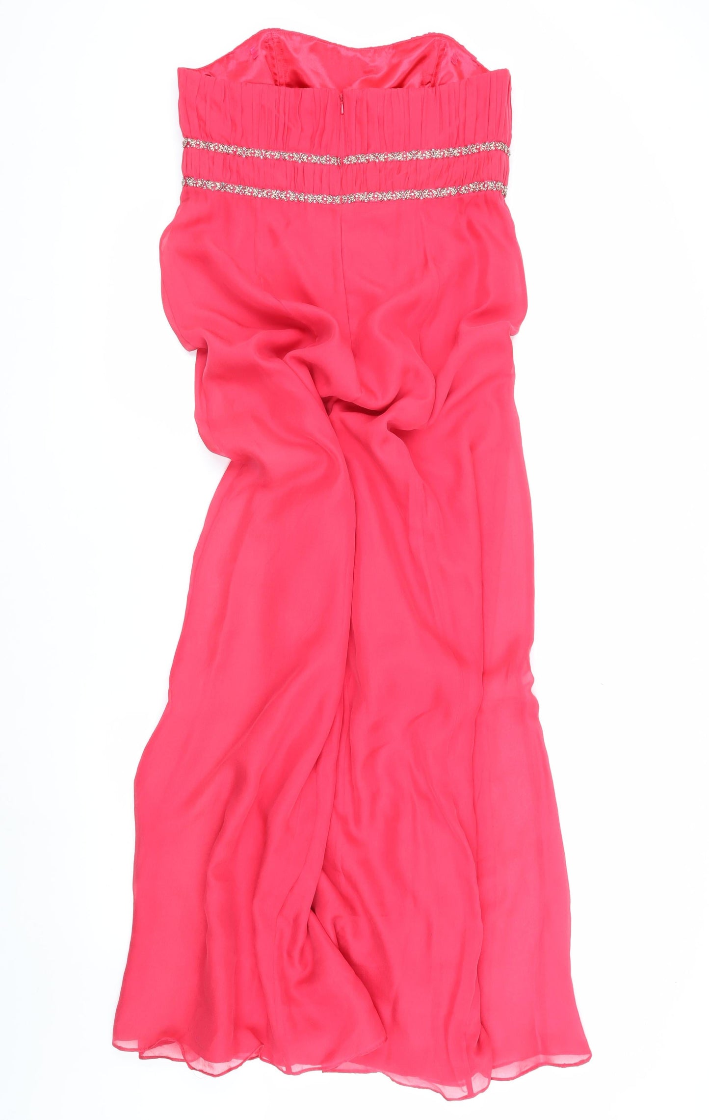 Monsoon Women's Pink Strapless Dress, Size 14