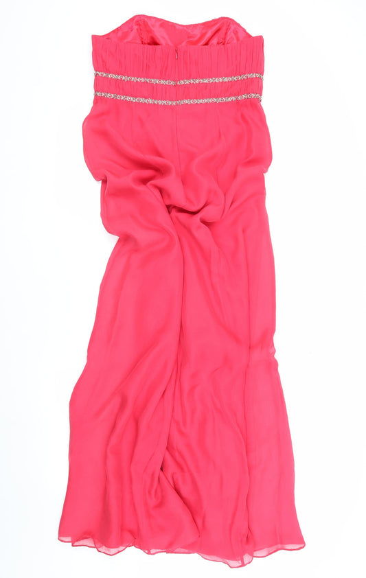 Monsoon Women's Pink Strapless Dress, Size 14