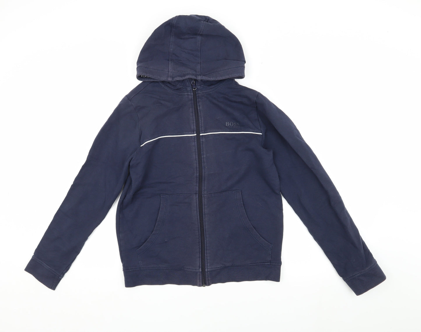 Hugo Boss Boys Blue Hooded Jacket Size 14