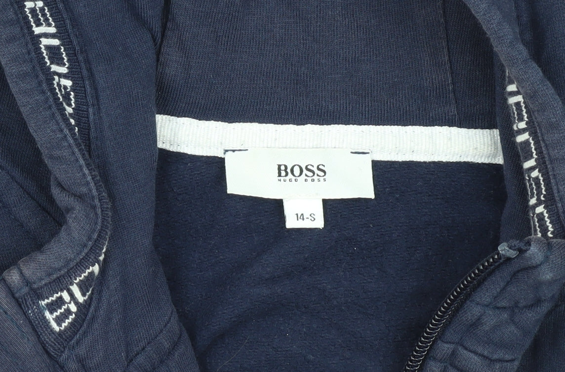 Hugo Boss Boys Blue Hooded Jacket Size 14