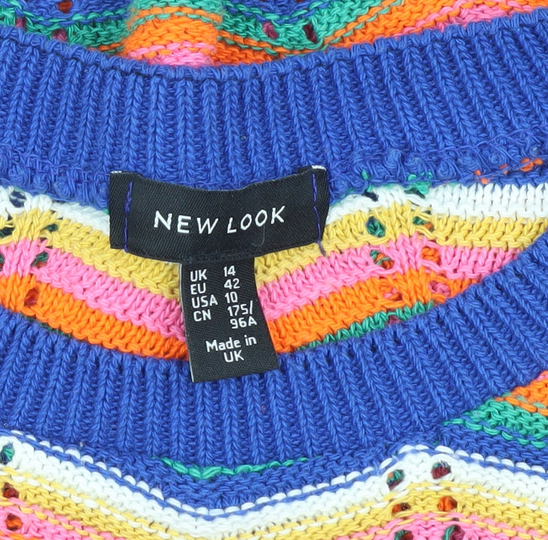Womens UK Size 14 New Look Multicoloured Pullover Jumper