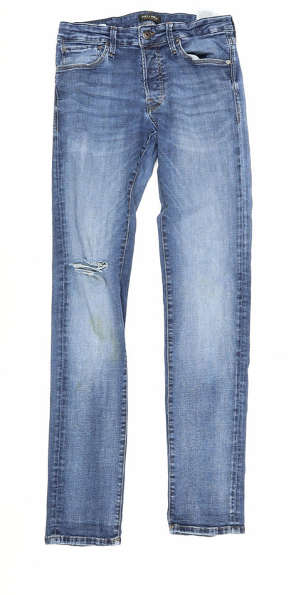 Jack & Jones Men's Blue Slim Straight Jeans