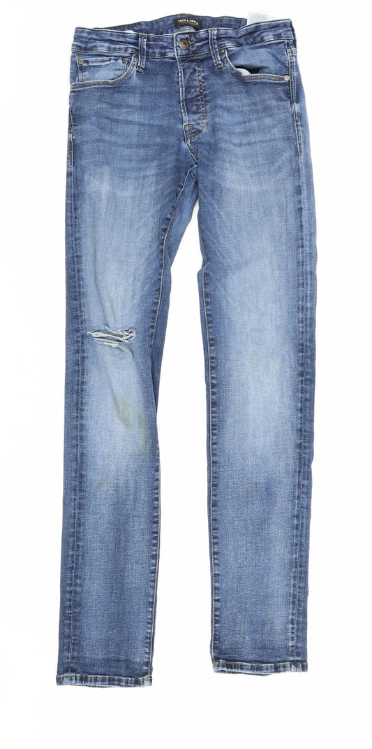 Jack & Jones Men's Blue Slim Straight Jeans