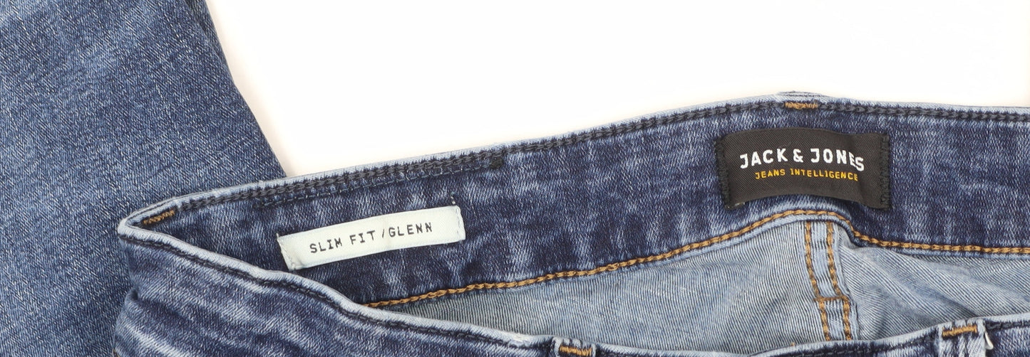 Jack & Jones Men's Blue Slim Straight Jeans