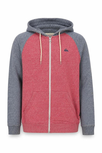 Mens UK Size XS Quiksilver Red Full Zip Hoodie