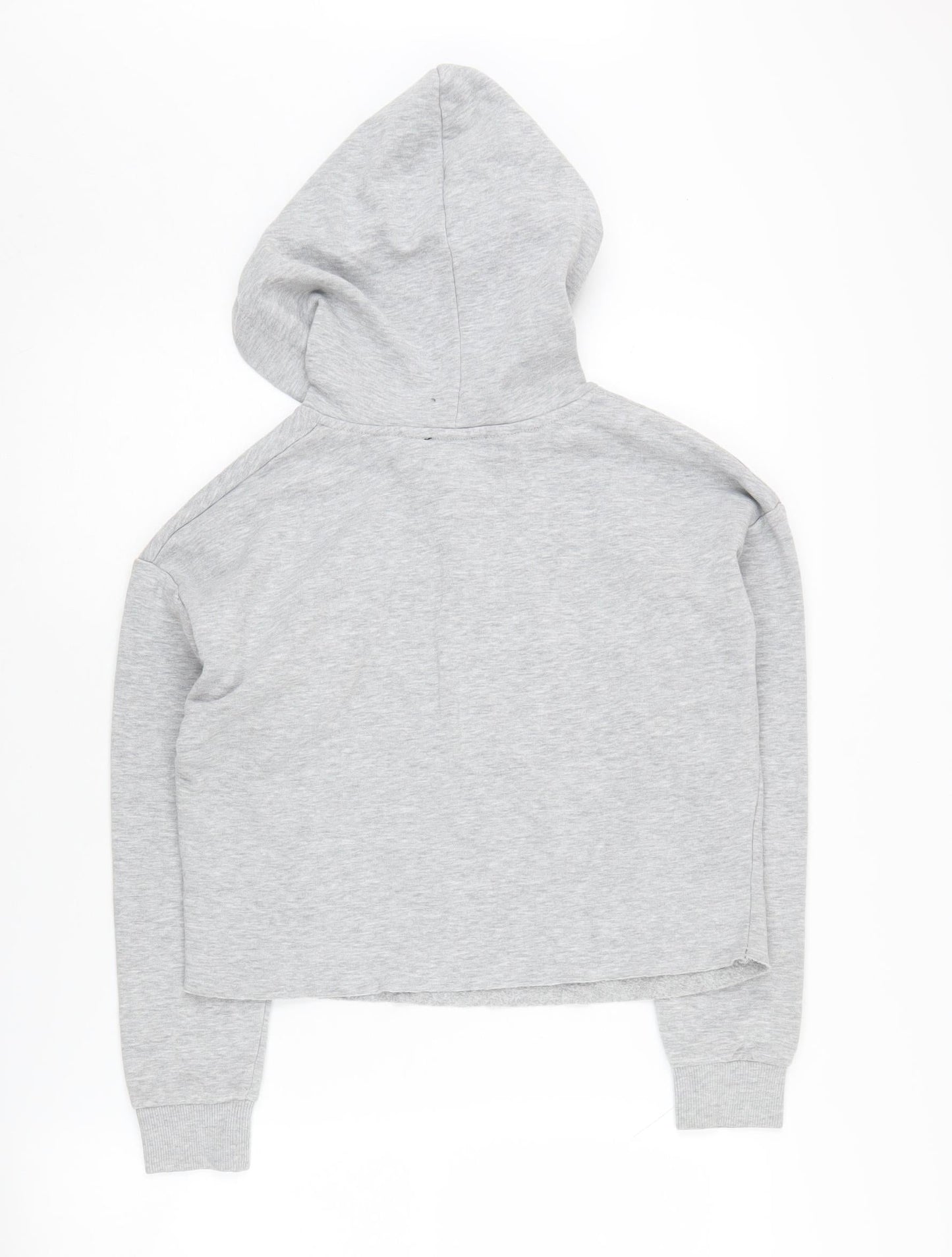 New Look Girls Grey Pullover Hoodie, Size 12-13, Graphic Print