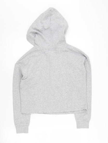 New Look Girls Grey Pullover Hoodie, Size 12-13, Graphic Print
