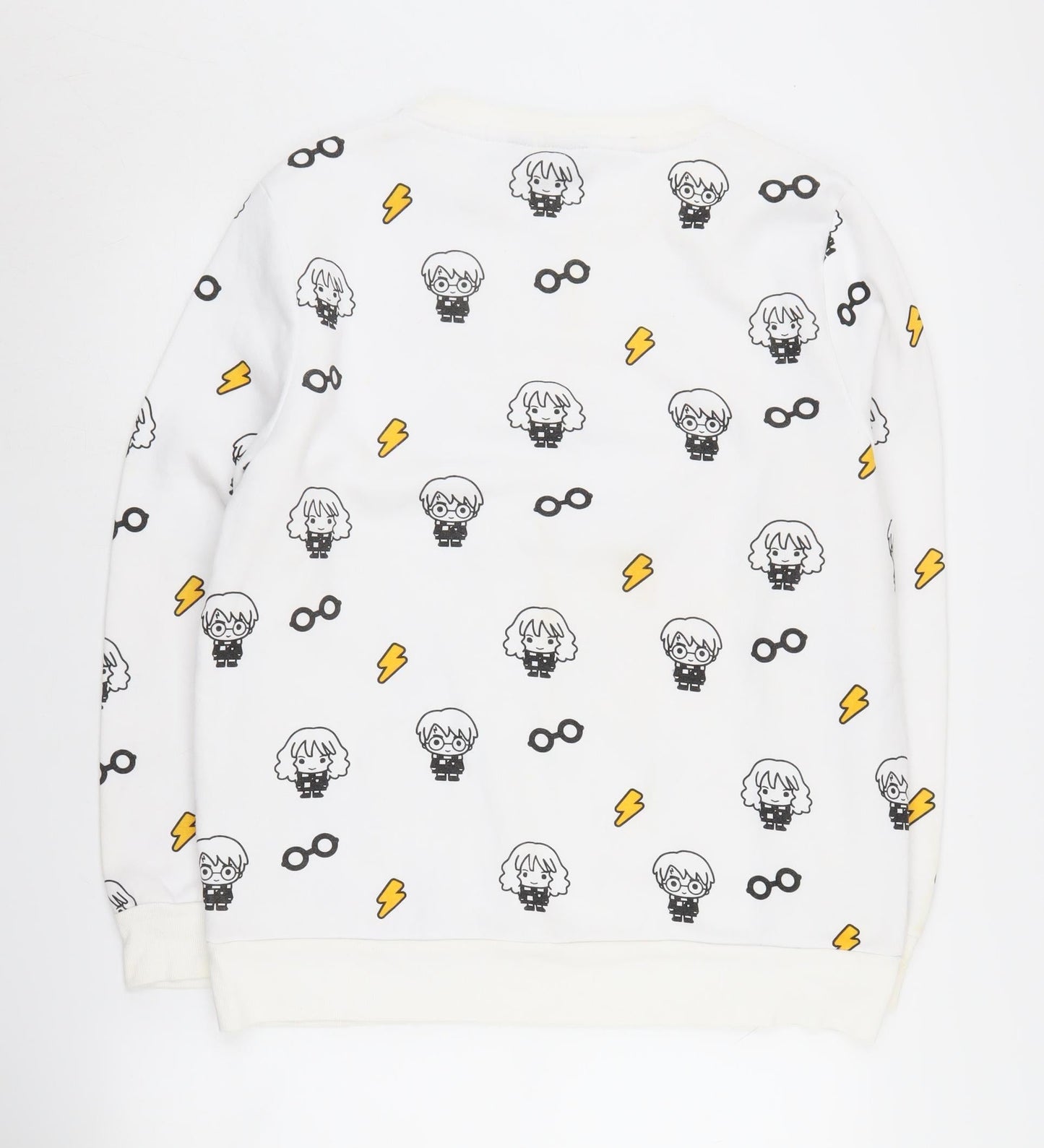 Unisex Adults UK Size L Harry Potter White Pullover Sweatshirt