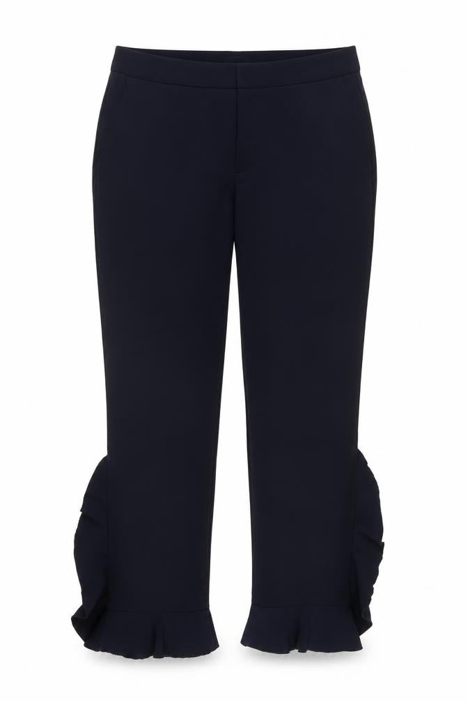 Womens UK Size M Zara Basic Regular Fit Cropped Black Trousers