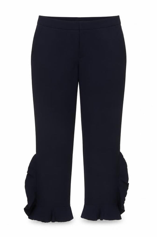 Womens UK Size M Zara Basic Regular Fit Cropped Black Trousers