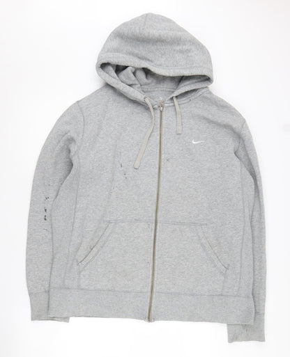 Mens UK Size L Nike Grey Full Zip Hoodie