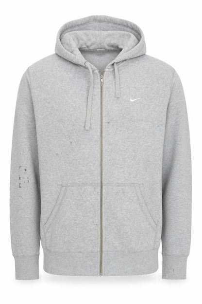 Mens UK Size L Nike Grey Full Zip Hoodie